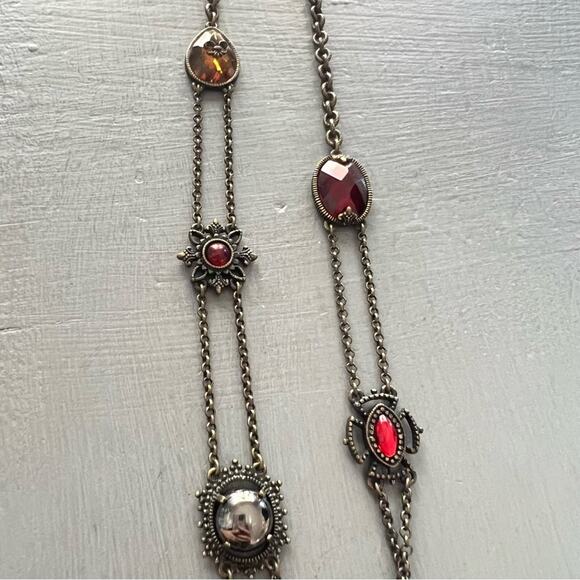 Antique Gold Tone Double Strand Necklace - Picture 8 of 13